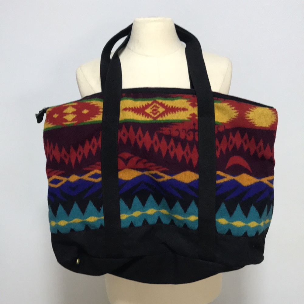 Pendleton wool saddle blanket tote duffel bag rodeo country NFR cowgirl EUC - Picture 5 of 12